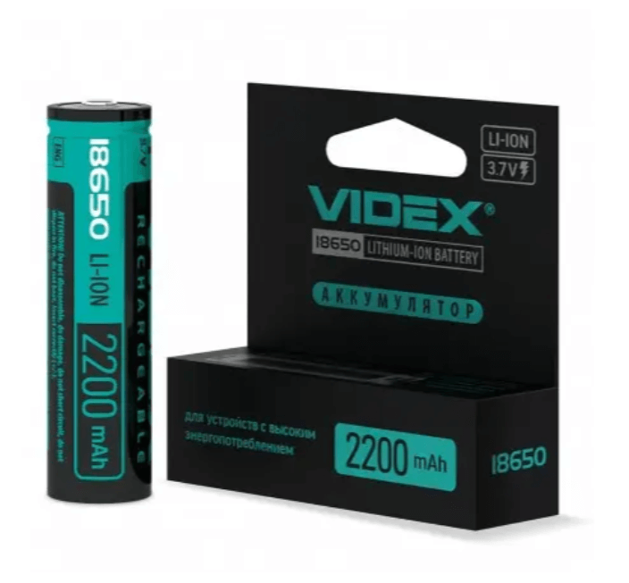 Акумулятор Videx Li-Ion 18650-P (захист) 2200mAh Фото 1